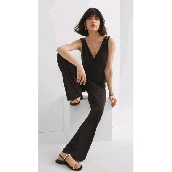 NWT $140 WHBM White House Black Market Shirred Shoulder MJ Jumpsuit size XXS - Picture 1 of 12